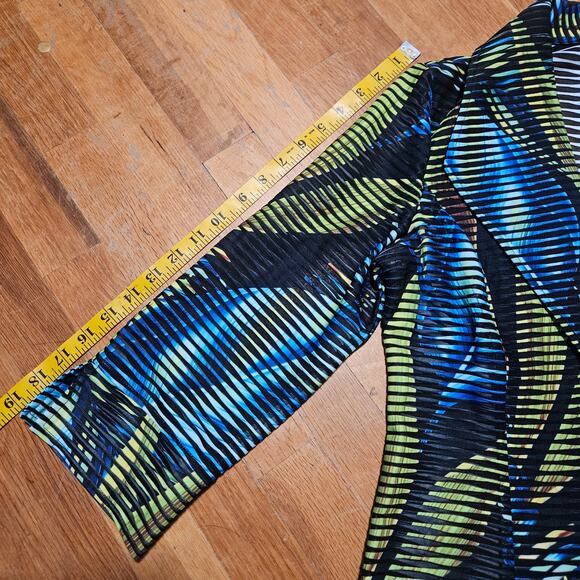 Joseph Ribkoff Blazer Size 8 Tropical Palm Print Sheer Art to Wear Career Jacket - Picture 11 of 15